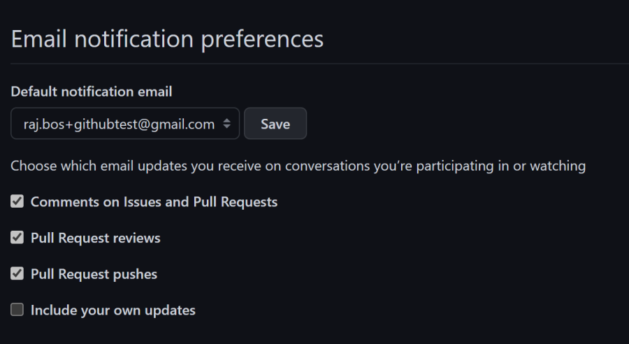 Notification settings - Email notification preferences