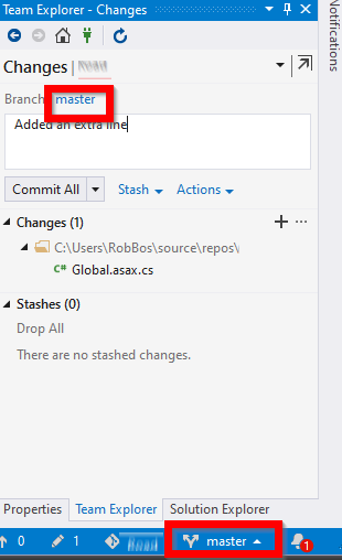 Screenshot of the cause in Visual Studio
